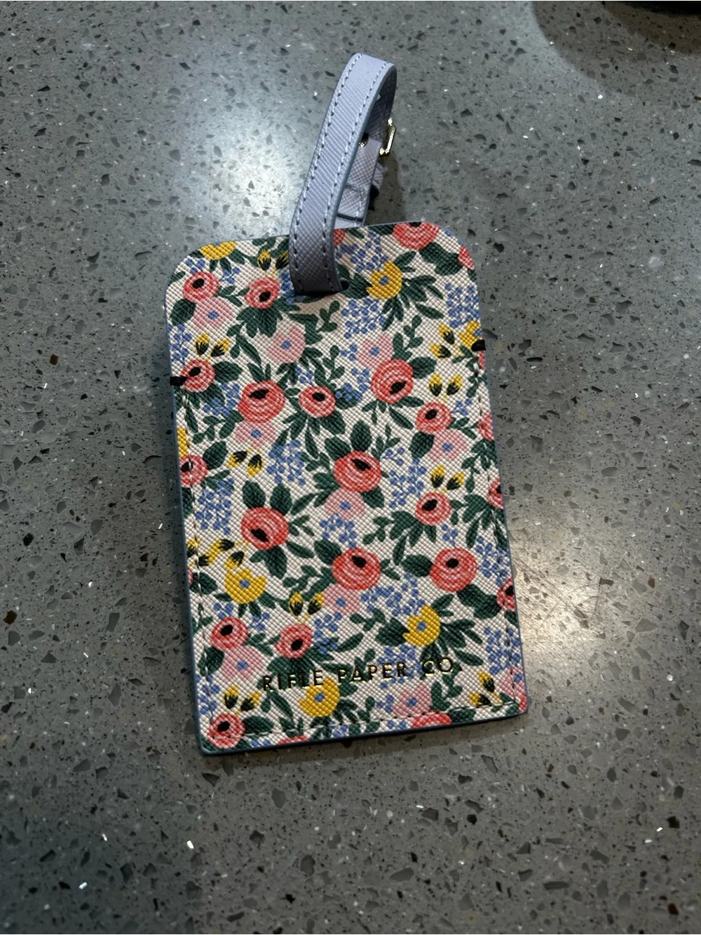 Rifle Paper Co. Floral Luggage Tag in Black, Red, Pink & Green